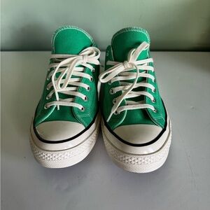 Converse Green and White Canvas Sneakers Low-Top Casual